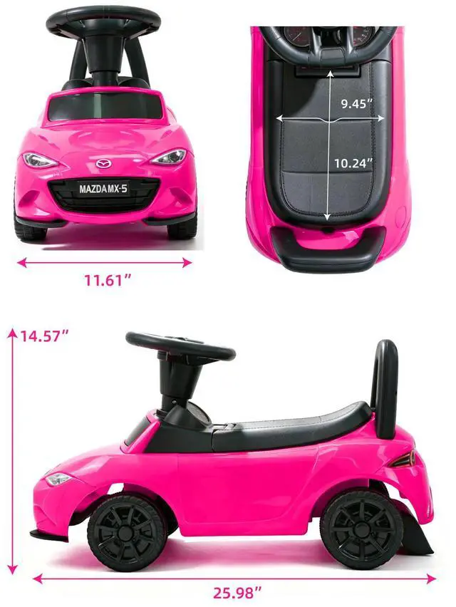 Alt view image 2 of 6 - TCARAIWEN Mazda Licensed Ride On Car 3 in 1 Baby Toddler Toy Push Car Stroller 40 lbs Load Capacity with Bluetooth Music LED Lights