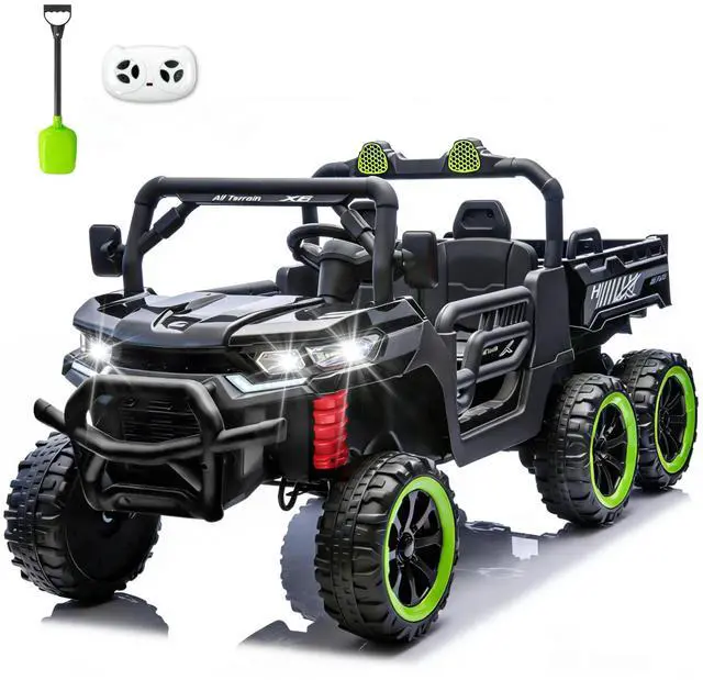Main image of TCARAIWEN Kids 2 Seater Ride on Car 24V Electric Dump Truck 4WD Off-road UTV with Low & High Speeds Remote Control Bluetooth Music LED Lights