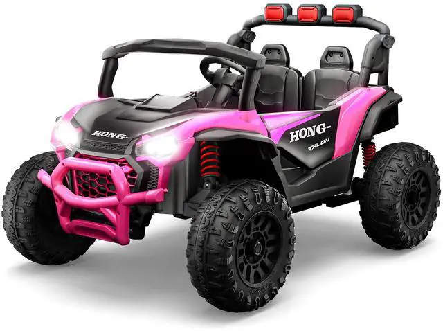 Main image of Upgraded Kids Off-Road Electric Car, Large Capacity Battery, with Remote Control, Bluetooth, LED Lights, Outdoor Ride-On Toy Car , for Boys and Girls(pink)