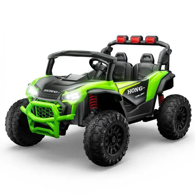 Main image of Upgraded Kids Off-Road Electric Car, Large Capacity Battery, with Remote Control, Bluetooth, LED Lights, Outdoor Ride-On Toy Car , for Boys and Girls(green)