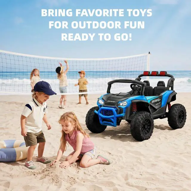 Alt view image 7 of 7 - Upgraded Kids Off-Road Electric Car, Large Capacity Battery, with Remote Control, Bluetooth, LED Lights, Outdoor Ride-On Toy Car , for Boys and Girls(blue)