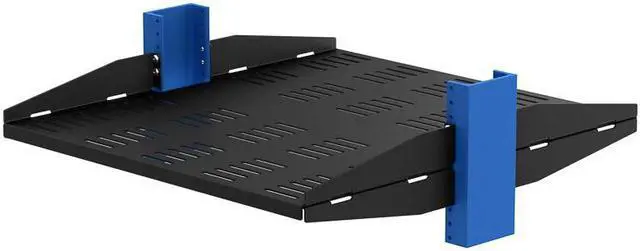 Main image of RackSolutions 2U 2Post Heavy Duty Center Mount Vented Shelf  300lb Capacity for Server Racks