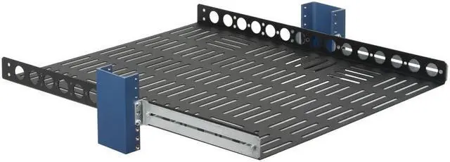 Alt view image 3 of 4 - RackSolutions 1U Light Duty Fixed Shelf 24in Depth for 23in EIA Racks  Universal Equipment Mounting Solution