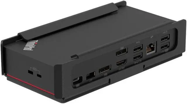 Main image of RackSolutions Secure Wall Mount L08 for Lenovo USB-C Docking Station  16 GA Steel Enclosure with Barrel Lock, Black Powder Coat Finish, Fully Assembled