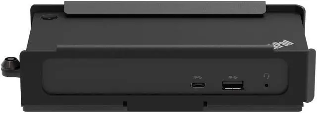 Alt view image 3 of 7 - RackSolutions Secure Wall Mount L08 for Lenovo USB-C Docking Station  16 GA Steel Enclosure with Barrel Lock, Black Powder Coat Finish, Fully Assembled