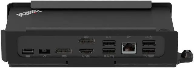 Alt view image 5 of 7 - RackSolutions Secure Wall Mount L08 for Lenovo USB-C Docking Station  16 GA Steel Enclosure with Barrel Lock, Black Powder Coat Finish, Fully Assembled