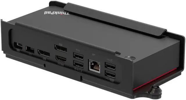 Alt view image 7 of 7 - RackSolutions Secure Wall Mount L08 for Lenovo USB-C Docking Station  16 GA Steel Enclosure with Barrel Lock, Black Powder Coat Finish, Fully Assembled