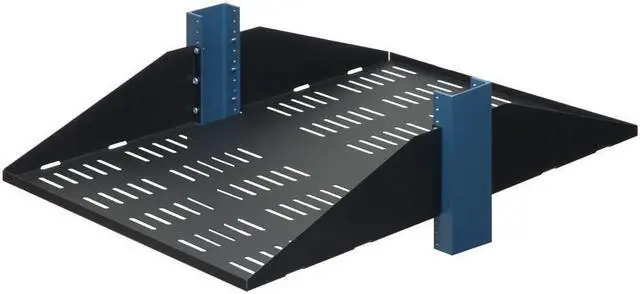Alt view image 2 of 2 - RackSolutions 3U 2Post Center Mount Shelf - 29" Depth, Flanged Up, Vented Design for Heavy IT Equipment