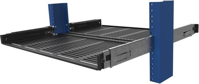 Main image of RackSolutions 1U Dual Dry Slide 2Post Center Mount Shelf - Sliding Shelves for IT Equipment, 40lb Capacity, Compatible with 3" Uprights