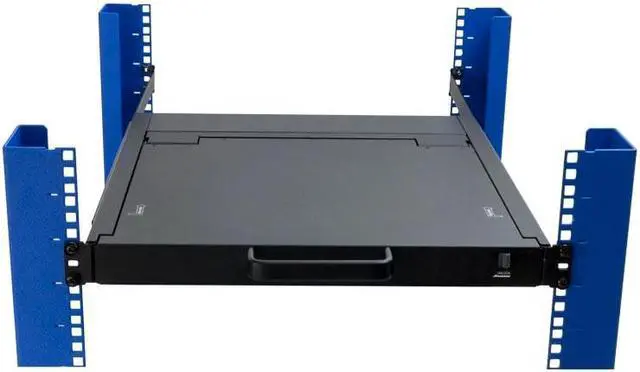 Alt view image 3 of 7 - RackSolutions 1U Sliding KVM with Keyboard, Trackpad, and 17" Monitor  Single System Control, 1 KVM Port (VGA)  17" TFT LED Display
