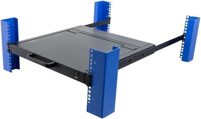 Alt view image 4 of 7 - RackSolutions 1U Sliding KVM with Keyboard, Trackpad, and 17" Monitor  Single System Control, 1 KVM Port (VGA)  17" TFT LED Display