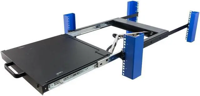 Alt view image 5 of 7 - RackSolutions 1U Sliding KVM with Keyboard, Trackpad, and 17" Monitor  Single System Control, 1 KVM Port (VGA)  17" TFT LED Display