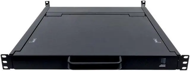 Alt view image 7 of 7 - RackSolutions 1U Sliding KVM with Keyboard, Trackpad, and 17" Monitor  Single System Control, 1 KVM Port (VGA)  17" TFT LED Display