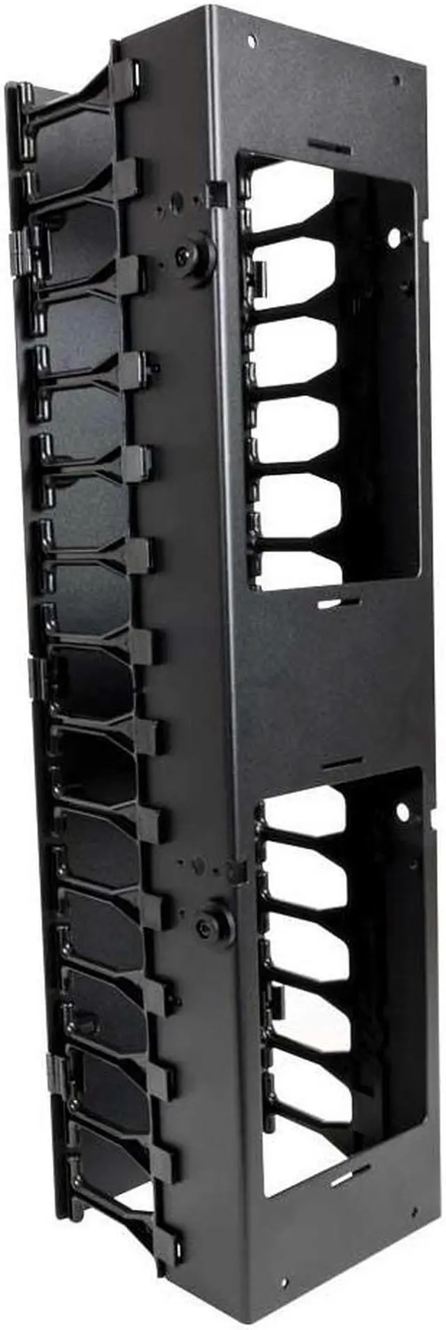 Main image of RackSolutions 42U Vertical Plastic Cable Duct with Cover (Button Mount)  3-Piece Set, T-Finger Design for Cable Routing  Compatible with 2-Post Racks