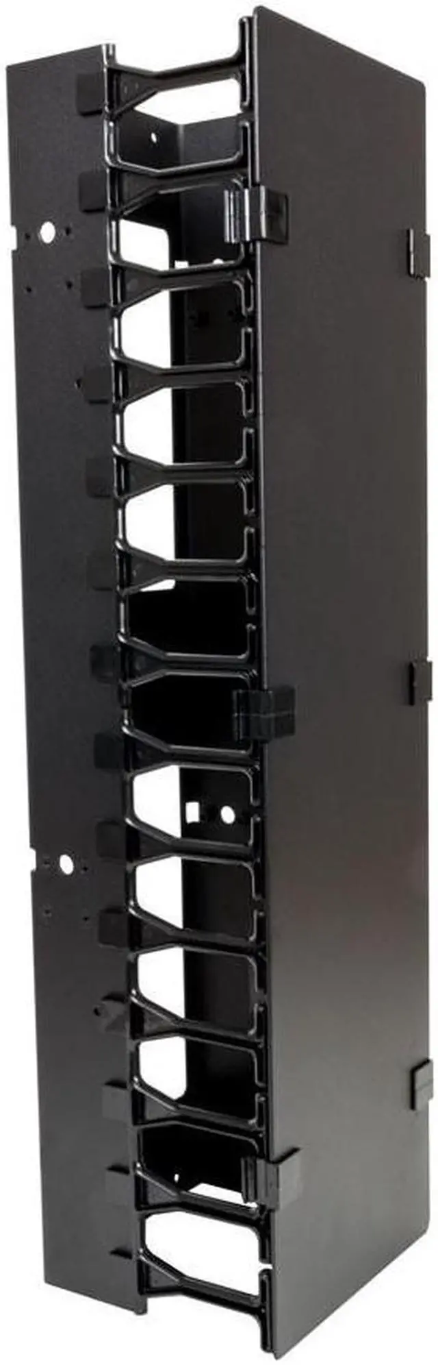 Alt view image 4 of 7 - RackSolutions 42U Vertical Plastic Cable Duct with Cover (Button Mount)  3-Piece Set, T-Finger Design for Cable Routing  Compatible with 2-Post Racks