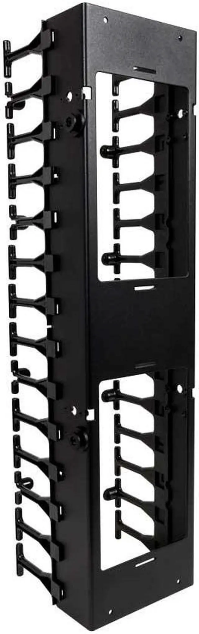 Alt view image 7 of 7 - RackSolutions 42U Vertical Plastic Cable Duct with Cover (Button Mount)  3-Piece Set, T-Finger Design for Cable Routing  Compatible with 2-Post Racks