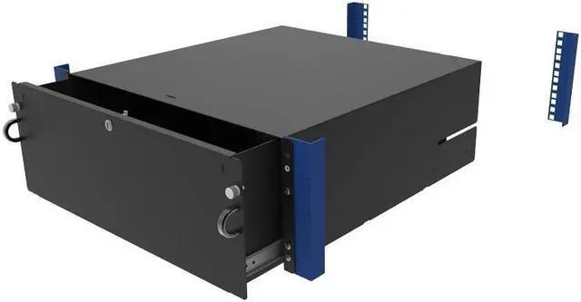 Main image of RackSolutions 4U Lockable Rackmount Drawer, 18 Deep with Optional Rear Bracket, 100 lb Capacity - OEM
