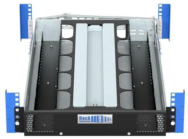 Alt view image 5 of 7 - RackSolutions 2U HyperShelf for 10 Mac Mini M4 and M4 Pro (2024), Integrated Airflow, Cable Management, Extends for In-Rack Serviceability - OEM