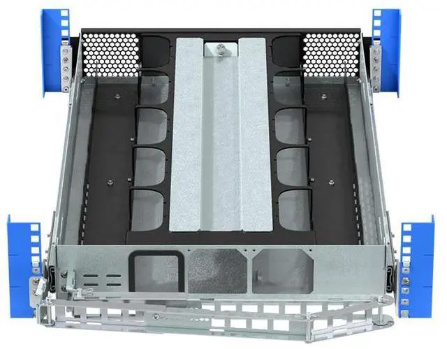 Alt view image 7 of 7 - RackSolutions 2U HyperShelf for 10 Mac Mini M4 and M4 Pro (2024), Integrated Airflow, Cable Management, Extends for In-Rack Serviceability - OEM