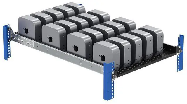 Alt view image 7 of 7 - RackSolutions 1U Mac Mini Vertical Bracket for Apple Mac Mini (M4, 2024), Compatible with RackSolutions' Modular Shelves, Secure High-Density Mounting