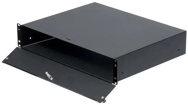 Alt view image 2 of 2 - RackSolutions 2U Lockable Rackmount Box with Hinged Door, 14" Depth