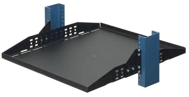 Main image of RackSolutions 2U 2Post Adjustable Center Mount Shelf, 20-Inch Depth, Solid, 150 lb Capacity