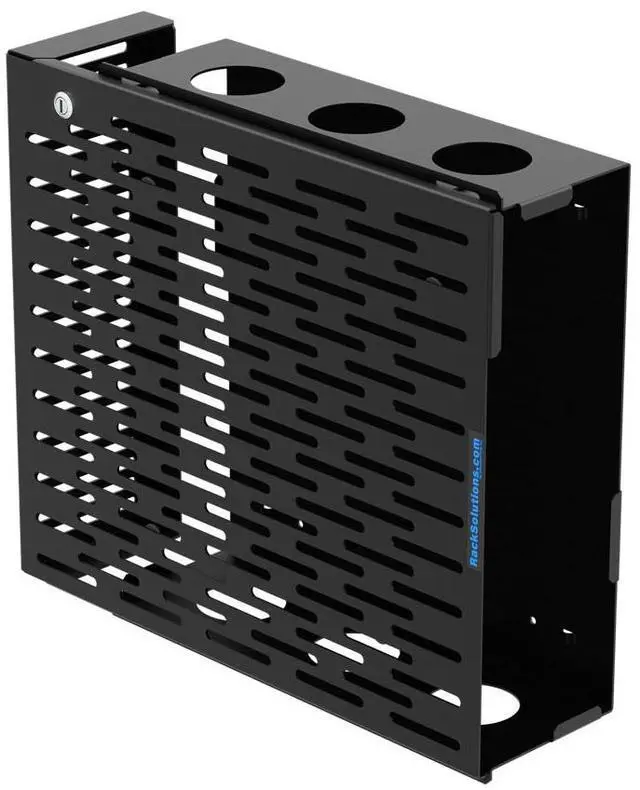 Alt view image 2 of 7 - RackSolutions 110-E Secure Wall Mount for Dell Pro Slim PCs, Locking Enclosure with Cable Cover, Includes Keys and Mounting Hardware