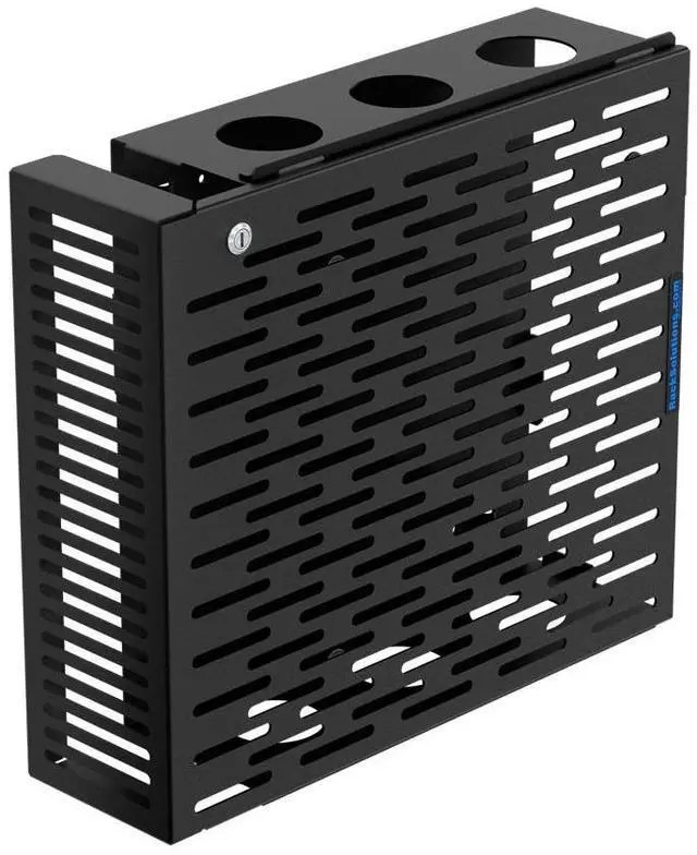 Alt view image 4 of 7 - RackSolutions 110-E Secure Wall Mount for Dell Pro Slim PCs, Locking Enclosure with Cable Cover, Includes Keys and Mounting Hardware