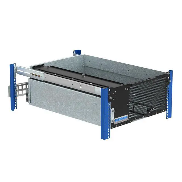 Alt view image 4 of 7 - RackSolutions 5U HyperShelf for 6 Apple Mac Studio, Rack Mount Shelf with Airflow Management and Cable Management Arm, 26"-29.5" Depth Range