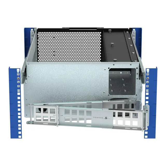 Alt view image 6 of 7 - RackSolutions 5U HyperShelf for 6 Apple Mac Studio, Rack Mount Shelf with Airflow Management and Cable Management Arm, 26"-29.5" Depth Range