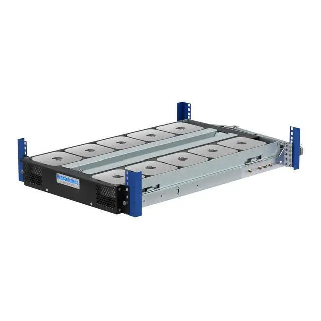 Main image of RackSolutions 2U HyperShelf for 10 Mac Mini M4 and M4 Pro (2024), Integrated Airflow, Cable Management, Extends for In-Rack Serviceability - OEM