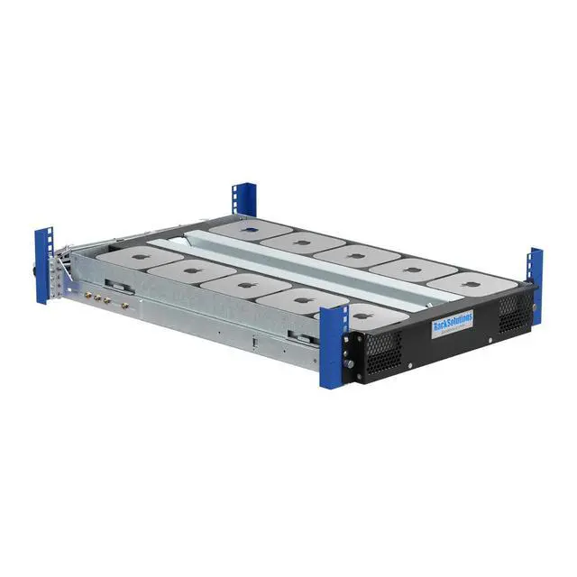 Alt view image 3 of 7 - RackSolutions 2U HyperShelf for 10 Mac Mini M4 and M4 Pro (2024), Integrated Airflow, Cable Management, Extends for In-Rack Serviceability - OEM