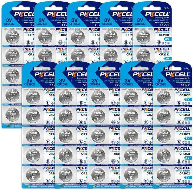 Main image of PKCELL 50-Pack CR2032 Lithium Coin Cell Battery, 3 Volt, Long Lasting Power, Mercury-Free Compatible with Apple AirTag, Key Fob, and other devices