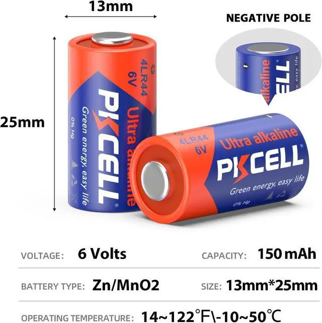Alt view image 2 of 6 - PKCELL 4LR44 6V Battery 20-Pack Dog Collar Batteries (PX28A 476A A544 K28A L1325 Battery)