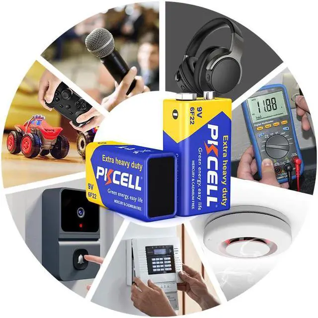 Alt view image 7 of 7 - PKCELL 9V Battery Carbon Zinc for Smoke Detectors 6F22 Battery,Ultra Long-Lasting