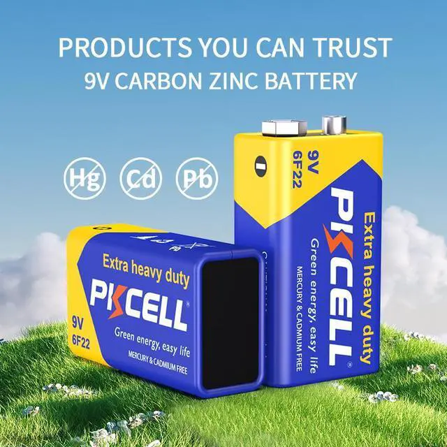 Alt view image 5 of 7 - PKCELL 9V Battery Carbon Zinc for Smoke Detectors 6F22 Battery,Ultra Long-Lasting