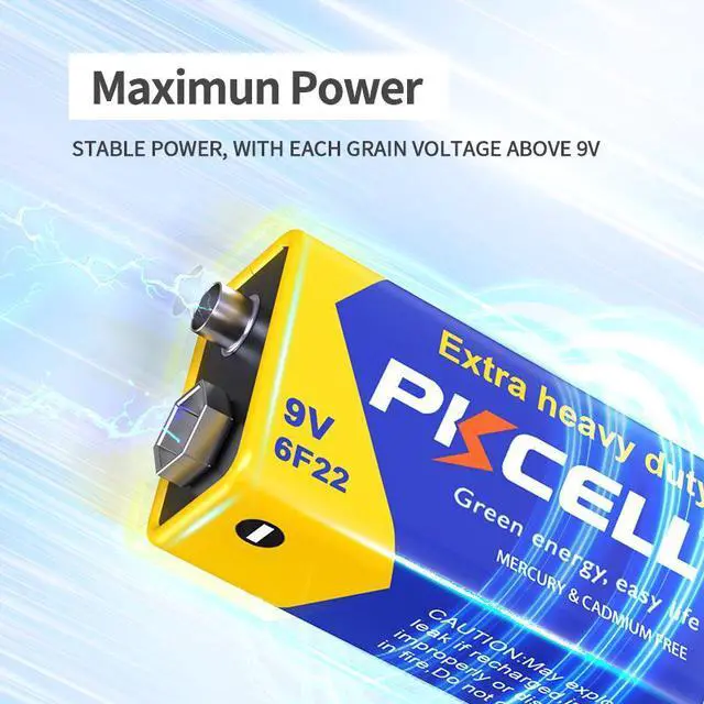 Alt view image 4 of 7 - PKCELL 9V Battery Carbon Zinc for Smoke Detectors 6F22 Battery,Ultra Long-Lasting