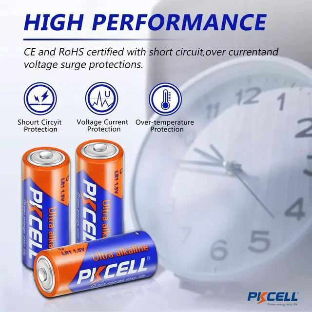 Alt view image 5 of 6 - PKCELL 20 Counts 1.5V E90 LR1 MN9100 N Size Alkaline Batteries