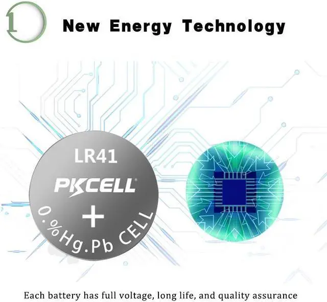 Alt view image 3 of 7 - PKCELL AG3 1.5V Battery LR41 392 384 192 Button Alkaline Cell for Digital Thermometer- 40Count