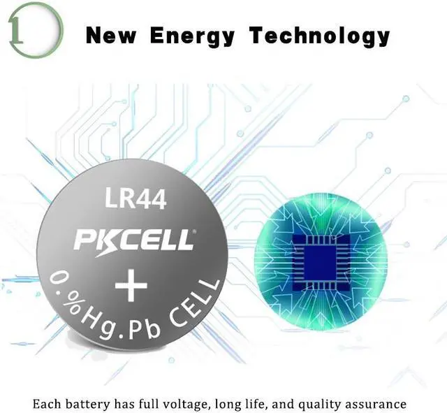 Alt view image 3 of 5 - PKCELL LR44 Batteries 50-Pack 1.5 Volt Alkaline AG13 Watch Battery 357 303 A76 SR44 Button Coin Cell Battery