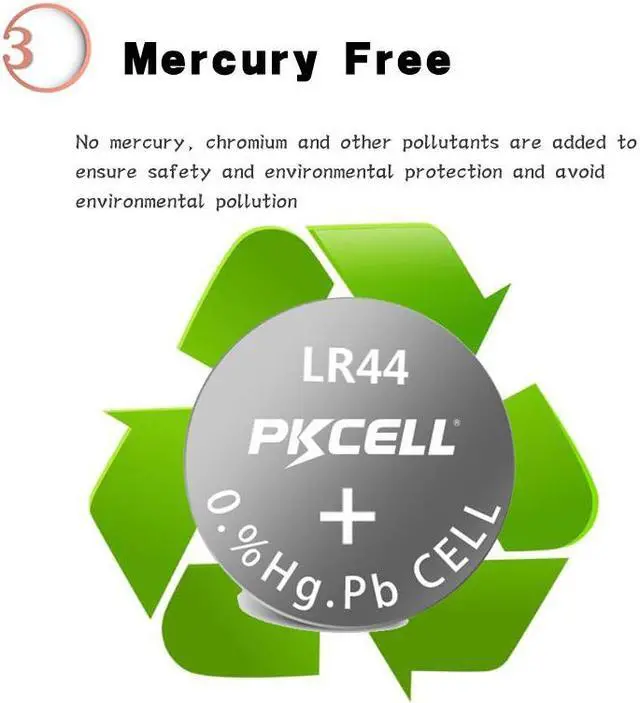 Alt view image 5 of 5 - PKCELL LR44 Batteries 50-Pack 1.5 Volt Alkaline AG13 Watch Battery 357 303 A76 SR44 Button Coin Cell Battery