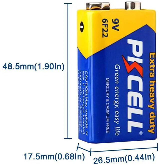Alt view image 2 of 5 - PKCELL 8pack 9V Battery Carbon Zinc for Smoke Detectors 6F22 Battery,Ultra Long-Lasting