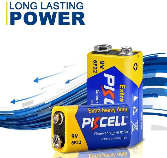 Alt view image 3 of 5 - PKCELL 8pack 9V Battery Carbon Zinc for Smoke Detectors 6F22 Battery,Ultra Long-Lasting