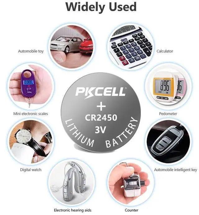 Alt view image 5 of 6 - PKCELL 20 Pack CR2450 Battery CR2450 3V Lithium Battery, High Capacity, Long Lasting Power, Mercury-Free