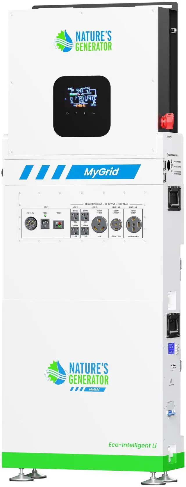 Alt view image 3 of 5 - Nature's Generator Lithium 10K Solar Generator for Home with Plug&Play Design