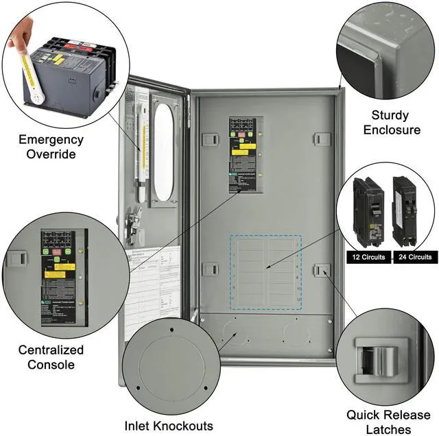 Alt view image 2 of 5 - Nature's Generator Automatic 50A Transfer Switch with 50A Power Inlet Box CS6375