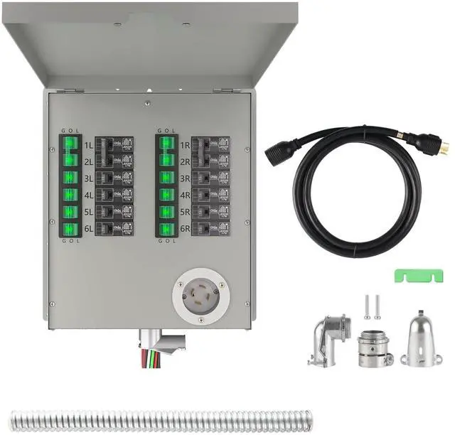 Alt view image 5 of 7 - Natures Generator 3840Wh Solar Generator + 12 Circuit 30A Transfer Swtich, Lithium Batteries, 6000W Power Station for Home Backup, RVs, Emergencies, Power Outages, and Outdoor Camping