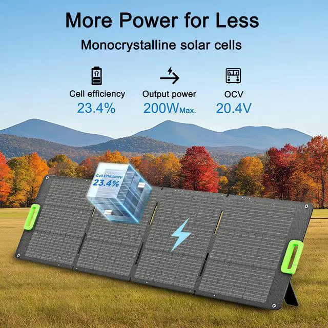 Alt view image 6 of 6 - Natures Generator 3840Wh Solar Generator + 2 Packs 200W Folding Panels, Lithium Batteries, 6000W Power Station for Home Backup, RVs, Emergencies, Power Outages, and Outdoor Camping