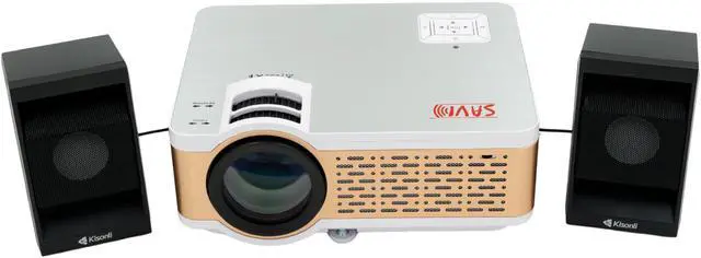 Alt view image 7 of 7 - Backyard Theater Systems  8' Projection Screen with Mini HD Projector and Sound Kit