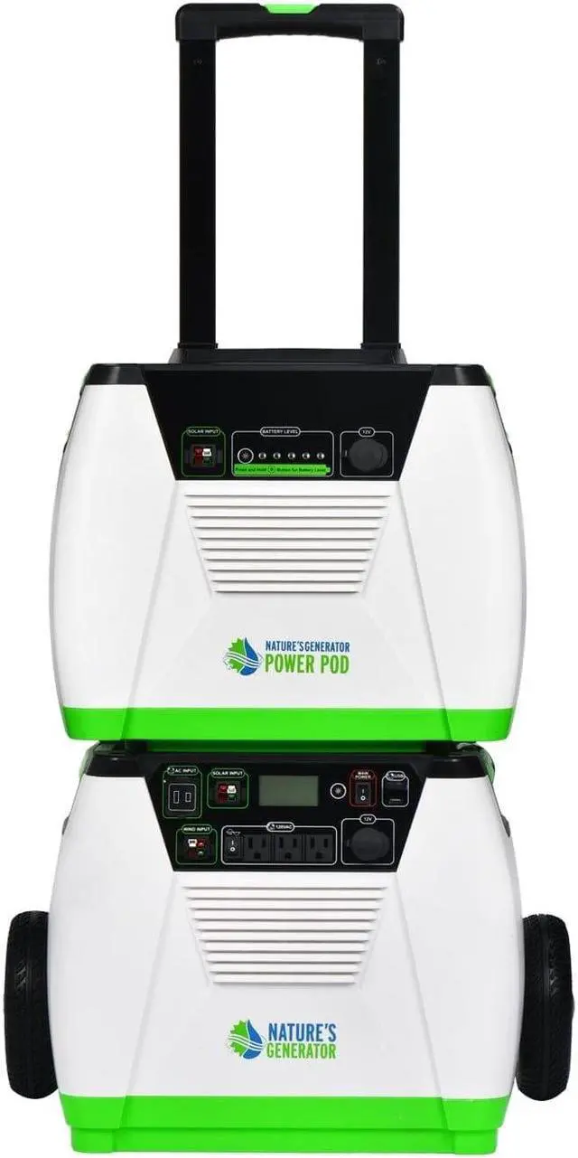 Alt view image 5 of 6 - NATURE'S GENERATOR 1800W Platinum System: Solar & Wind Powered Off-Grid Portable Generator + 3×100W Solar Panel+Power pod